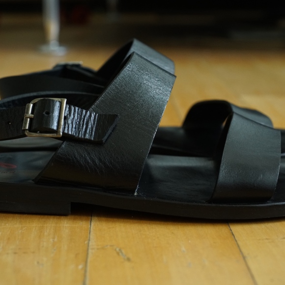 Agnes B. black leather sandals main image 8
